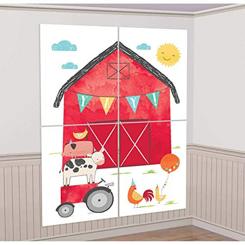 Barnyard Birthday Scene Setter with Photo Props Kit- 16 pcs.