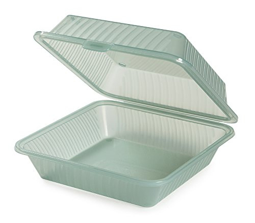 GET EC-10-1-JA-EC Single Entree Take-Out Food Container, 9"x 9", Jade (Set of 4)