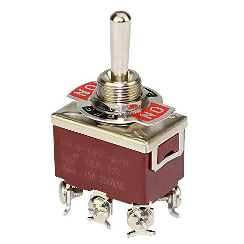 DaierTek 2Pcs ON Off ON Momentary Toggle Switch DPDT Rocker Switch 6 Pin 20A 125VAC 15A 250VAC for Car Marine Truck