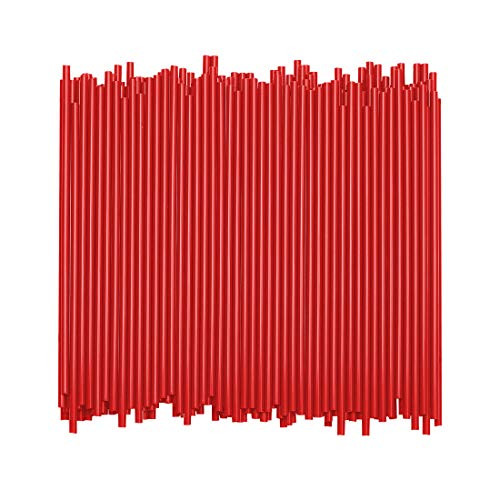 Disposable Plastic Coffee Stirrer Straw - 5 Inch Sip Stir Stick (Red, 2,000)
