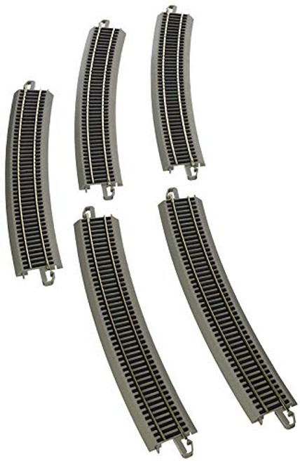 Bachmann Trains - Snap-Fit E-Z TRACK 35.50 RADIUS 18 DEGREE CURVED TRACK (5/card) - NICKEL SILVER Rail With Gray Roadbed - HO Scale Bachmann Trains - Snap-Fit E-Z TRACK 35.50 RADIUS 18 DEGREE CURVED TRACK (5/card) - NICKEL SILVER Rail With Gray Roadbed - HO Scale