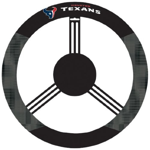 Fremont Die NFL Houston Texans Poly-Suede Steering Wheel Cover, Fits Most Standard Size Steering Wheels, Black/Team Colors Fremont Die NFL Houston Texans Poly-Suede Steering Wheel Cover, Fits Most Standard Size Steering Wheels, Black/Team Colors