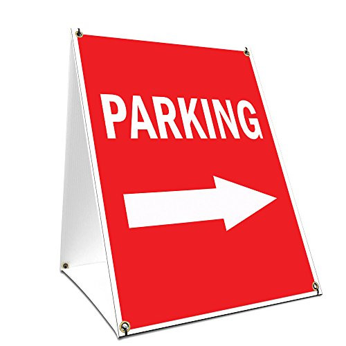 A-Frame Sidewalk Parking with Arrow Sign with Graphics On Each Side | 18" X 24" Print Size