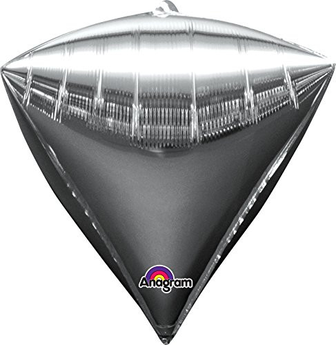 Anagram International 2833999.0 17&quot Silver Diamondz foil balloon, Multicolor