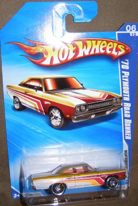 Hot Wheels 2010 NIGHTBURNERZ 094/240 Gold/White '70 Plymouth Road Runner 06 of 10