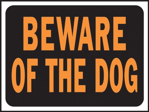 Hy-Ko Products 3002 Beware of Dog Plastic Sign 8.5" x 12" Orange/Black, 1 Piece