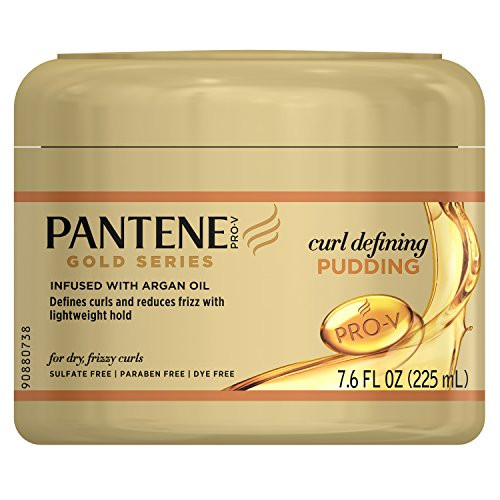 Pantene, Hair Cream Treatment, Sulfate Free Curl Defining Pudding, Pro-V Gold Series, for Natural and Curly Textured Hair, 7.6 fl oz