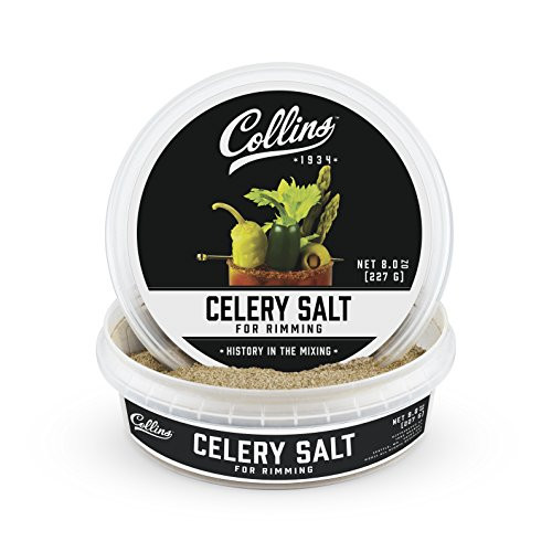 Collins Celery Salt Rimmer for Cocktails, Glass Rimming Salt for Bloody Mary, Manhattan, Margarita Drinks, 7 oz