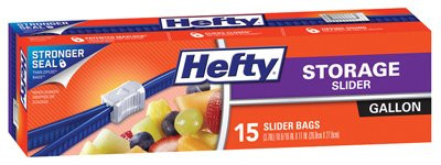 Hefty Slider Storage Bags, Gallon Size, 15 count
