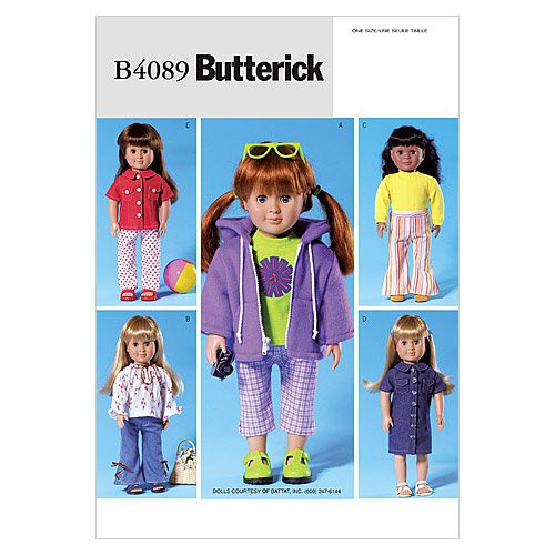 BUTTERICK PATTERNS B4089 18" Doll Clothes, One Size Only
