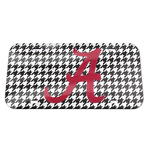 WinCraft NCAA Alabama Crimson Tide Crystal Mirror Hounds Tooth License Plate, Team Color, One Size WinCraft NCAA Alabama Crimson Tide Crystal Mirror Hounds Tooth License Plate, Team Color, One Size