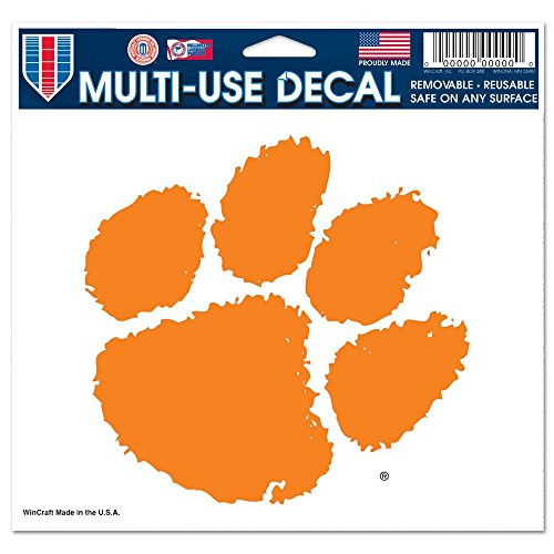 WinCraft NCAA Clemson University Multi-Use Colored Decal, 5" x 6"