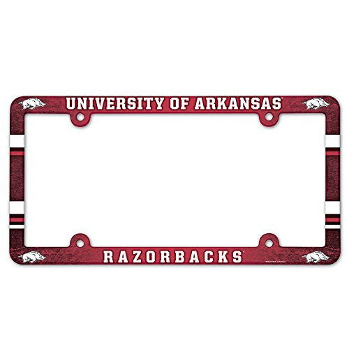 NCAA License Plate with Full Color Frame, Arkansas Razorbacks