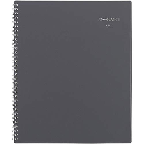 2021 Weekly & Monthly Appointment Book & Planner by AT-A-GLANCE, 8-1/2" x 11", Large, DayMinder, Gray (GC5200721)