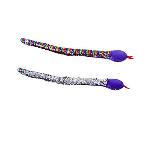 The Toy Network Flip Sequin 16" Snake Plush Stuffed Animal ~Reversible Mermaid Sequins (Rainbow)