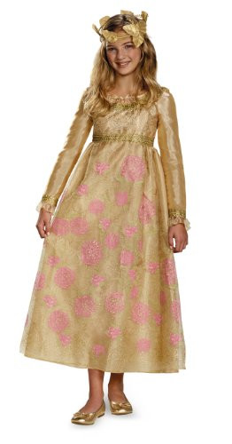 Disguise Disney Maleficent Movie Aurora Coronation Gown Girls Prestige Costume, Medium/7-8