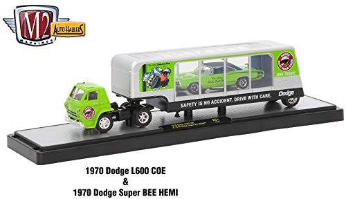 M2 Machines 1970 Dodge L600 COE (Sublime Green) & 1970 Dodge Super Bee HEMI (Sublime Green w/Black Top) Auto-Haulers Release 21 - 2017 Castline 1:64 S
