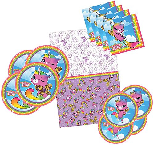 RBUK Birthday Party Supplies for 16 Guests - Includes 16 Dinner Plates, 16 Dessert Plates, 16 Dinner Napkins, and 1 Tablecover, Bundle