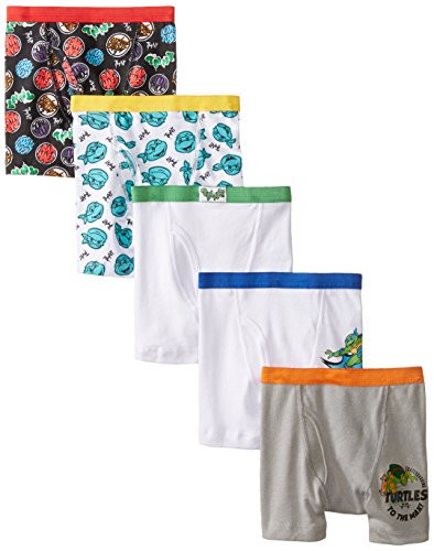 Nickelodeon Toddler Boys' Teenage Mutant Ninja Turtles 5pk Boxer Brief, TB Assorted, 4T