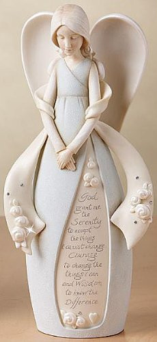 Foundations Serenity Prayer Angel Stone Resin Figurine, 9