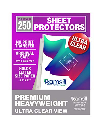 Samsill 250 Pack Ultra Clear Sheet Protectors, Premium Heavyweight and Archival Safe, 8.5 x 11 Inches, Top Loading