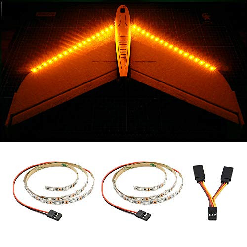 LED Light Strip for RC Fixed Wing Airplane Flying Wing Plane AR Wing Drone Model Car Truck (Yellow)