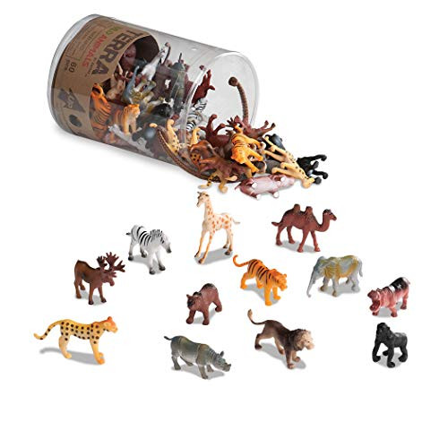 Terra by Battat  Wild Animals  Assorted Miniature Wild Animal Toys & Cake Toppers For Kids 3+ (60 Pc)