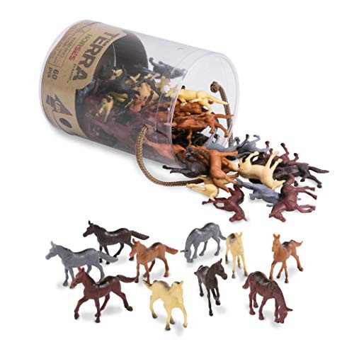Terra by Battat Horses Assorted Miniature Horse Toys & Cake Toppers For Kids 3+ (60 Pc), AN6038Z, 2", Multi Terra by Battat Horses Assorted Miniature Horse Toys & Cake Toppers For Kids 3+ (60 Pc), AN6038Z, 2", Multi