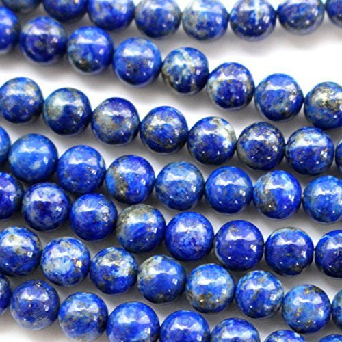 Natural Color Genuine Blue Lapis Lazuli Real Gemstone Loose Beads for Necklace Jewelry Making (round 6mm)