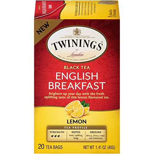 Twinings of London English Breakfast Lemon Tea Bags, 20 Count (Pack of 6) Twinings of London English Breakfast Lemon Tea Bags, 20 Count (Pack of 6)