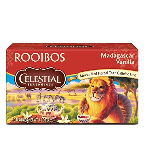 Celestial Seasonings African Red Herbal Tea, Rooibos Madagascar Vanilla, 20 Count Box
