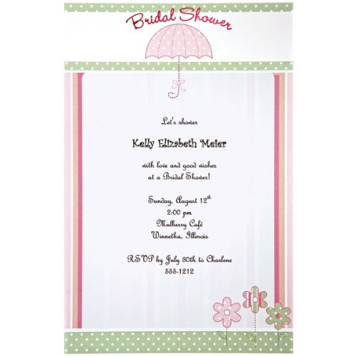 Wilton 12-Pack Umbrella Invitation, Pink