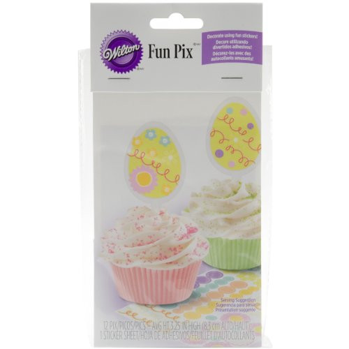 Wilton Decorate Your Own Easter Egg Fun Pixs Stickers, 12 Count