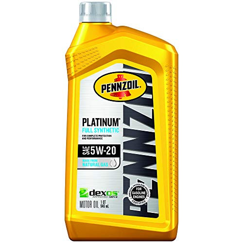 Pennzoil 550022686-6PK Platinum Full Synthetic 5W-20 Motor Oil -1 Quart (Pack of 6)