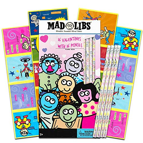 Mad Libs 16 Valentines Cards with Pencils