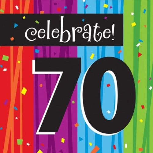 16-Count Paper Lunch Napkins, Celebrate 70, Milestone Celebrations 16-Count Paper Lunch Napkins, Celebrate 70, Milestone Celebrations