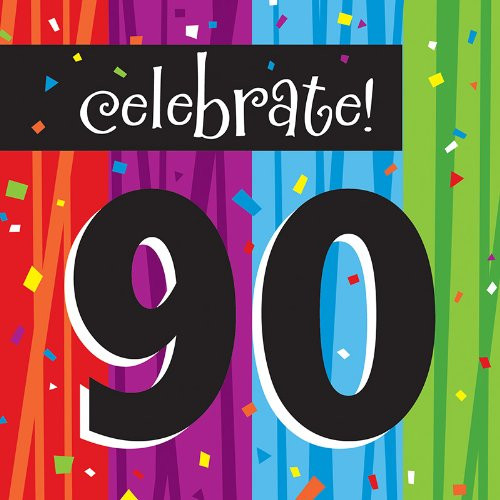 16-Count Paper Lunch Napkins, Celebrate 90, Milestone Celebrations