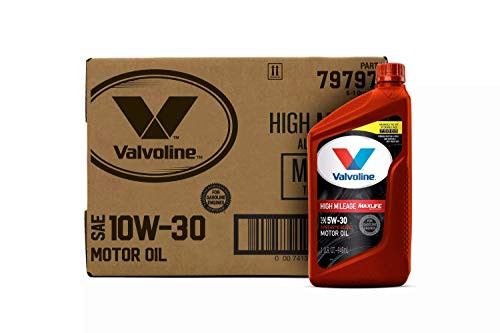 Valvoline High Mileage with MaxLife Technology SAE 10W-30 Synthetic Blend Motor Oil 1 QT, Case of 6 Valvoline High Mileage with MaxLife Technology SAE 10W-30 Synthetic Blend Motor Oil 1 QT, Case of 6