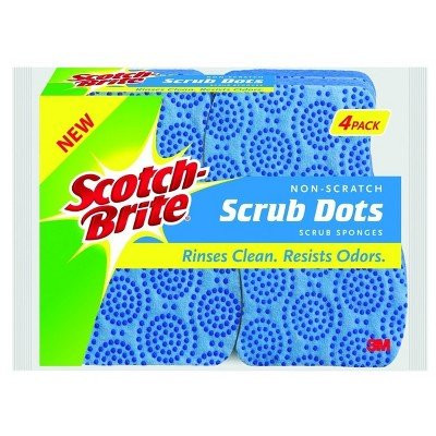 Scotch Brite 20304-8 Scrub Dots Non-Scratch Scrub Sponges 4 Count
