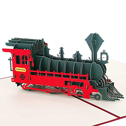 Pop Up Thank You Cards, Breezypals Birthday Card 3D Train Kids Thank You Cards Father's Day Card with Envelopes