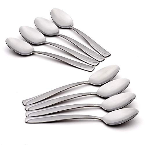 Oneida Madge Everyday Flatware Teaspoons, Set of 8 18/0 Stainless Steel, Silverware Set