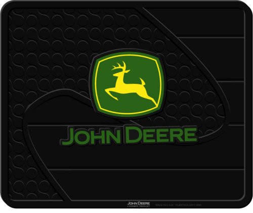Plasticolor 000959R01 John Deere Factory Style Molded Rear Utility Floor Mat for Car Truck and SUV,Black / Green