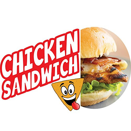 Chicken Sandwich 16" Concession Decal Sign cart Trailer Stand Sticker Equipment
