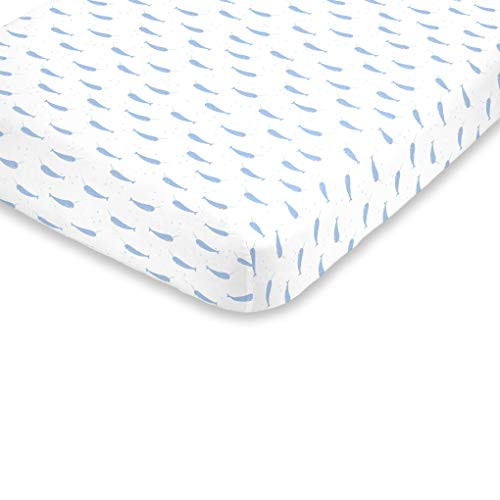 NoJo Super Soft Watercolor Narwhal Fitted Crib Sheet, Blue/White NoJo Super Soft Watercolor Narwhal Fitted Crib Sheet, Blue/White