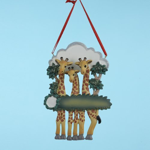 Kurt Adler Resin Giraffe Family of Three in Trees Ornament