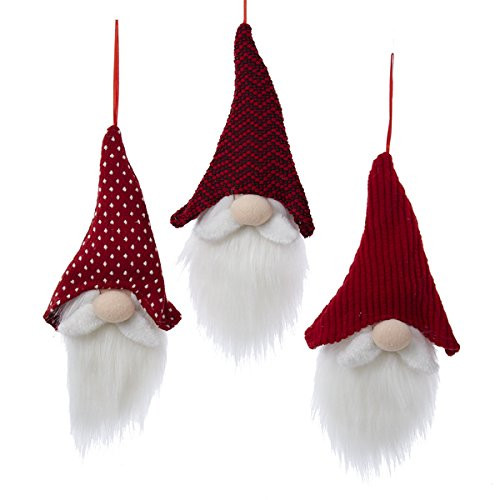 Kurt Adler 9.5" Poly Nordic Gnome Head Ornament 3/asstd