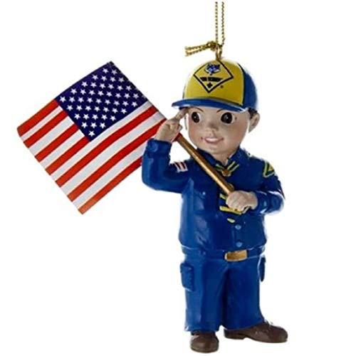 Kurt Adler 3 75" Cub Scout W/flag Ornament