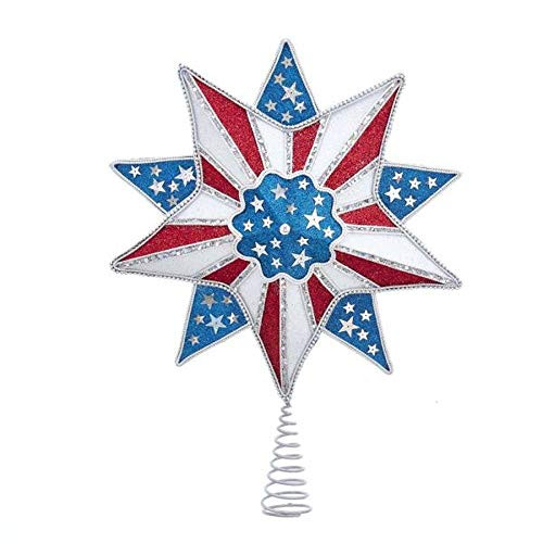 Kurt S. Adler Kurt Adler 16.5-Inch 10-Point Patriotic Star Treetop Tree Topper, Multi