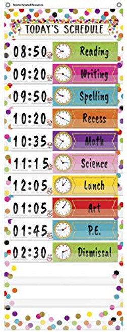 Teacher Created Resources Confetti 14 Pocket Daily Schedule Pocket Chart (13" x 34")