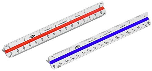 Alvin P600C 600 Series 6 inch Plastic Engineer Triangular Scale Set